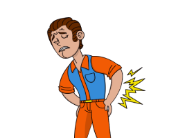 Illustration d'un travailleur blessé au dos